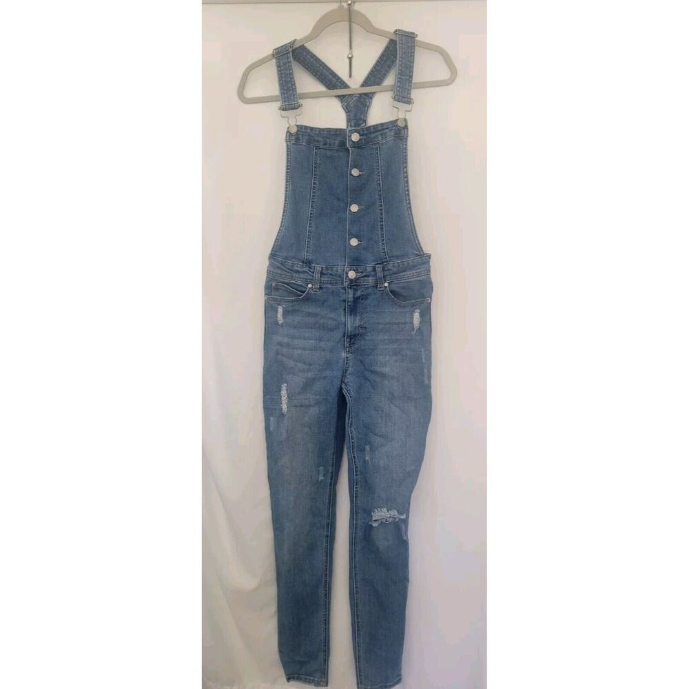 Overalls Denim Bib Size 7 Blue Skinny Leg Distressed Sky & Sparrow Casual